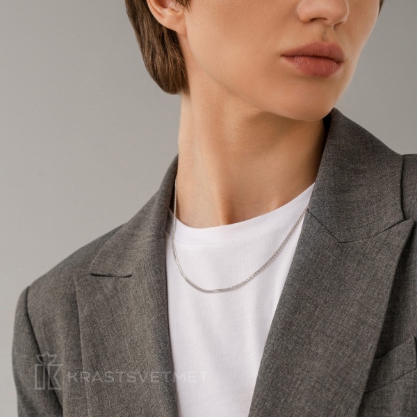 Цепь из серебра 925, плетение «Ромб двойной»